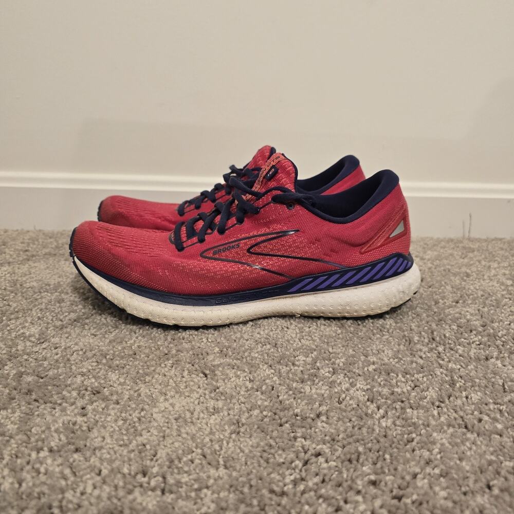 Brooks Glycerin GTS 19 Running‎ Shoes Womens Sz 12 B Pink / Navy